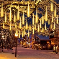 Guirlandes lumineuses en forme de glaçons tombants, IP65, lumières féériques, lampe à effet de neige pour mariage, festival, cour, véranda, décoration suspendue