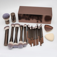 Kit de 20 pinceaux pour poudre, fond de teint, blush, contour et maquillage des yeux en un seul ensemble