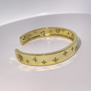 Brazalete de Cobre Chapado en Oro Vintage con Adornos de Circonita de Tianyu Gems, Joyería de Moda de Lujo - Product Image 3