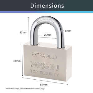 <span class=keywords><strong>Cadenas</strong></span> en fer carré galvanisé personnalisé de tailles multiples <span class=keywords><strong>avec</strong></span> serrure à clé <span class=keywords><strong>cadenas</strong></span> de boîte de rangement de dortoir scolaire - Product Image 3