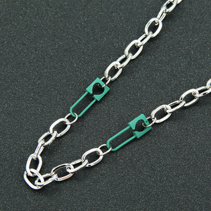 Collar de Cadena de Doble Color con Diseño Geométrico, Chapado en Plata, Estilo Hiphop, Unisex, Joyería de Moda - Product Image 3