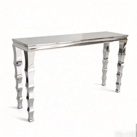 Table haute rectangulaire en acier inoxydable de 4 pieds de long, stand à cocktails pour événements de mariage