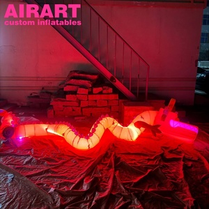 Modèle de <span class=keywords><strong>dragon</strong></span> gonflable de dessin animé en vente chaude avec lumière LED, mascotte de serpent gonflable pour la décoration d'activités de fête du Nouvel An - Product Image 2