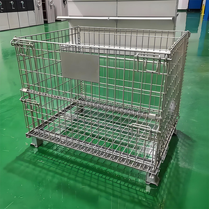 Özelleştirilmiş Korozyona Dayanıklı Katlanabilir İstiflenebilir Rulolu Lojistik Depolama Kafesi Hafif Çelik Hasır Şekilli Çinko Kaplı - Product Image 3