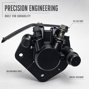 Vente en gros directe d'usine : Étrier <span class=keywords><strong>de</strong></span> <span class=keywords><strong>frein</strong></span> hydraulique en aluminium moulé noir mat <span class=keywords><strong>de</strong></span> qualité supérieure, personnalisé pour scooter, moto tout-terrain et VTT - Product Image 1
