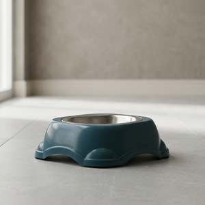 Vente en gros Mangeoire et bol d'eau en acier inoxydable pour animaux de compagnie Bol pour animaux de compagnie carré bleu avec corps en plastique Caractéristiques écologiques - Product Image 1