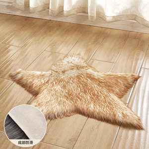 Tapis de sol en forme d'étoile à cinq branches, en fibre acrylique, antidérapant, pour salon, chambre à coucher, couleur unie, lavable en machine - Product Image 1