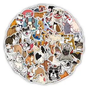 50Pcs Cartoon Animal Pit Bull Dog Stickers for kids Waterproof PVC Vinyl Sticker Laptop Skate Helmet Wall Graffiti Bulldog Stick