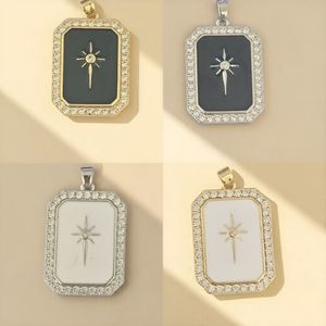European Style Men's Pendant Necklace Copper Alloy Zircon Inlay <b>Star</b> <b>Design</b> Pave Setting Gift Jewelry Accessory - Product Image 4