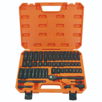 WUZHAO Jeu de douilles SAE et impériales de 3/8 pouces, 50 pièces, kit d'outils de réparation automobile professionnel
