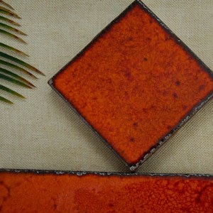 Màu đỏ cam tùy chỉnh gạch 10x10cm nhà bếp và phòng tắm ốp tường trang trí, 6-inch nhà hàng tường sang trọng gạch cổ khách sạn - Product Image 3