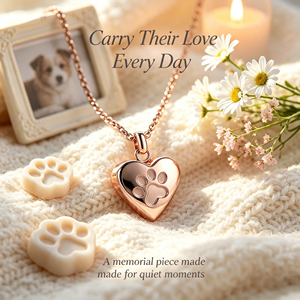 316L roestvrij staal hart pootafdruk huisdier as <span class=keywords><strong>urn</strong></span> ketting te openen herdenkingshanger voor hond kat verlies herdenkingsjuwelen - Product Image 2