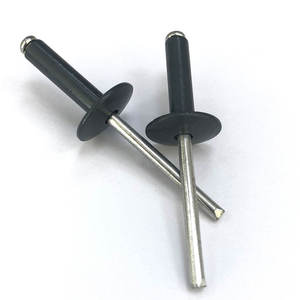 Rivets aveugles à tête ronde noirs, type ouvert, en aluminium, pour plaques de moto/voiture, directement de l'usine - Product Image 1