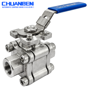 उच्च दबाव 2000 wog मैनुअल स्टॉप संरचना के साथ तीन-टुकड़ा गेंद वाल्व - Product Image 1