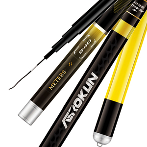 Оптовая продажа, Ультралегкая и жесткая 5,4 м телескопическая удочка из углеродного волокна, 37 мелодий для морского окуня и окуня в речной рыбалке - Product Image 1