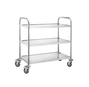 Chariot de service alimentaire robuste à 3 niveaux en acier inoxydable pour cuisine commerciale, équipement de cuisine pour restaurant, appareils de cuisine commerciaux - Product Image 2