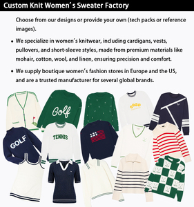 <span class=keywords><strong>Cardigan</strong></span> Varsity Personalizzato con Logo, Scollo a V, Bordi a Righe, <span class=keywords><strong>Lana</strong></span> Acrilica 7GG, Stile Preppy per Donne - Product Image 6
