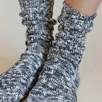 Calcetines de punto acanalado gruesos, térmicos, cálidos y cómodos para mujer