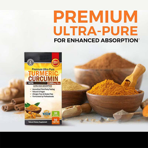 كبسولات الكركمين العضوية Curcuminoids المضادة للأكسدة كبسولات الكركمين العشبية تكملة الكبار دعم صحة التهاب المفاصل - Product Image 4