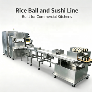 เครื่องทำซูชิแบบญี่ปุ่นอัตโนมัติ พร้อมฟังก์ชั่นป้อนสาหร่าย ห่อ ขึ้นรูปสามเหลี่ยม โอนิกิริ นิกิริ มากิโรล - Product Image 1
