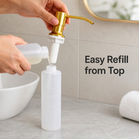 Distributeur de savon de comptoir à bec incliné, surface mate, compatible avec de nombreux modèles, direct fabricant, avec bouteille à long col pour salon de thé