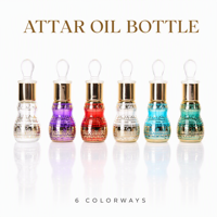 Bouteille d'Attar Rechargeable en Verre en Forme de Gourde Vide Personnalisable pour Huile de Parfum, 6ml, 12ml, Plusieurs Couleurs, Vente en Gros