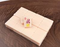 Jeu de Mahjong Américain Pliable Moderne Pastel Adorable avec Tuiles Gravées Motifs Animaux & Floraux pour Jeux en Famille et Cadeaux