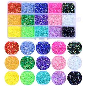 Piedras de Resina Planas para Uñas, Cristales AB, Diamantes Fluorescentes, Gemas para Uñas en Lámina de 24 Rejillas para Decoración de Uñas DIY - Product Image 4