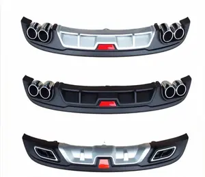 Nhà máy xe khuếch tán phía sau cho Hyundai Elantra Avante langdong 2012-2018 với exhausts lời khuyên cơ thể Kit PP Phụ Kiện Màu Đỏ phản xạ