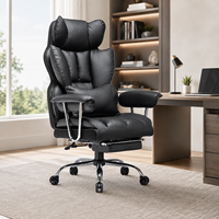 Chaise de bureau ergonomique en cuir avec repose-pieds, chaises de bureau de direction réglables, chaises de luxe modernes et luxueuses pour le bureau