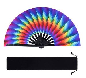 Abanico de Mano de PVC Grande Personalizado de 33 cm, Portátil, de Bambú, Nuevo Producto 2025, Pintado, Impresión Personalizada, Decoración Ecológica, Música y Amor - Product Image 1