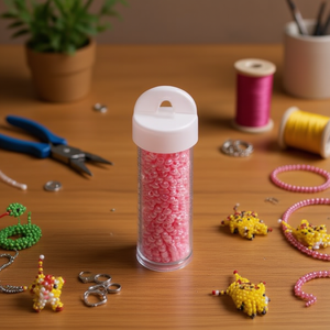 Ilan Abalorio Perline rosa da 5 mm per artigianato e creazione di gioielli - Product Image 2