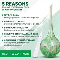 Lot de 6 globes d'arrosage pour plantes - Ampoules d'arrosage automatique pour plantes d'intérieur et d'extérieur - Globes aquatiques soufflés à la main pour plantes