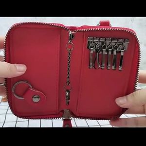 Porte-clés de voiture haut de gamme en cuir véritable pour homme, multifonctionnel, avec fermeture éclair, étanche en PU, vente en gros, fabricant disponible - Product Image 3
