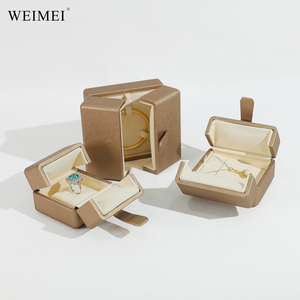 WEIMEI - Caja de Joyería de Piel Sintética Cepillada de Alta Gama con Detalles en Dorado para Anillos, Collares, Pendientes y Conjuntos de Joyería - Product Image 4