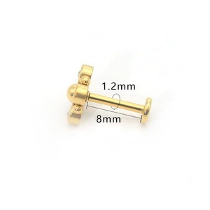 Clous à lèvres de style européen en acier inoxydable avec strass et motif floral pour piercing du cartilage d'oreille, bijou cadeau - Product Image 2