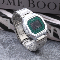 Jam Tangan Digital Retro Kotak SCMI 3681 Pria, Tahan Air 30M, Bercahaya, Alarm, Stopwatch, Tali Baja Anti Karat, Jam Tangan Sport