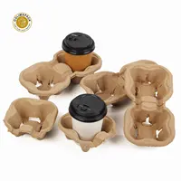 Paper Cup Holder Paper Custom Eco Friendly Biodegradable Paper Cup Holder Recyclable Coffee Cup Carrier