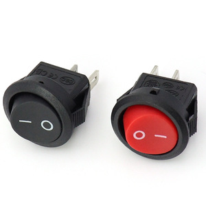 Interrupteur à bascule en forme de D KCD11 |   Trous de montage de 15 mm |   Interrupteur d'alimentation SPST à 2 broches ON-OFF |   Couleur noir/rouge pour l'éclairage LED, les jouets |   En vrac - Product Image 2