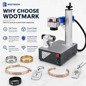 เครื่องมาร์กกิ้งไฟเบอร์เลเซอร์แบบตั้งโต๊ะพกพา กำลังสูง ยี่ห้อ Wdotmark สำหรับโรงงานขนาดเล็ก - Product Image 1