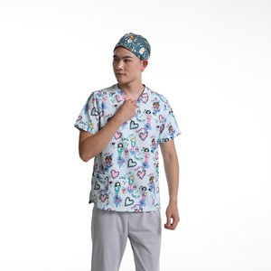 Commercio all'ingrosso di alta qualità in cotone saia 100% medico infermiere ospedale uniforme Scrub set da uomo alla moda medico uniforme - Product Image 6