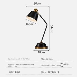 Lámpara de mesa de cristal de diseño moderno con LED y control táctil de cristal transparente para decoración del hogar, dormitorio, cubierta de tela de lectura, cuerpo de aluminio - Product Image 3