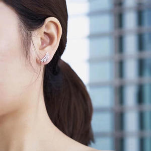 Orecchini in Oro Bianco con Diamanti Taglio Marquise Colore G Diamanti Naturali Gioielli Romantici da Matrimonio Orecchini a Lobo per Donna - Product Image 6