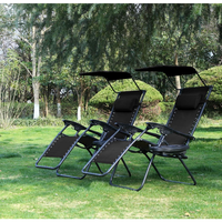 Chaise longue de plage robuste en maille avec auvent pare-soleil, réglable et pliable, respirante, pour complexe hôtelier