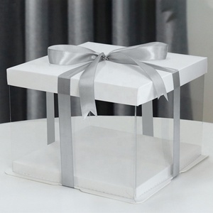 Factory Wholesale High Quality Transparent <b>Wedding</b> Birthday Party Square Clear Cake <b>Box</b> - Product Image 2
