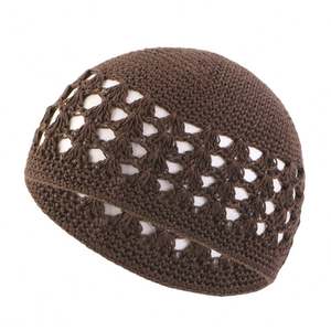 Casquette de prière musulmane Kufi à tricoter pour hommes Casquette musulmane Couleurs Vêtements quotidiens Chapeau de prière pour hommes de la religion musulmane - Product Image 1