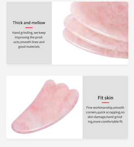 หินควอตซ์ Gua Sha นวดหน้ารูปปีกหยกธรรมชาติสำหรับนวดหน้าพร้อมอุปกรณ์ดูแลผิว - Product Image 5