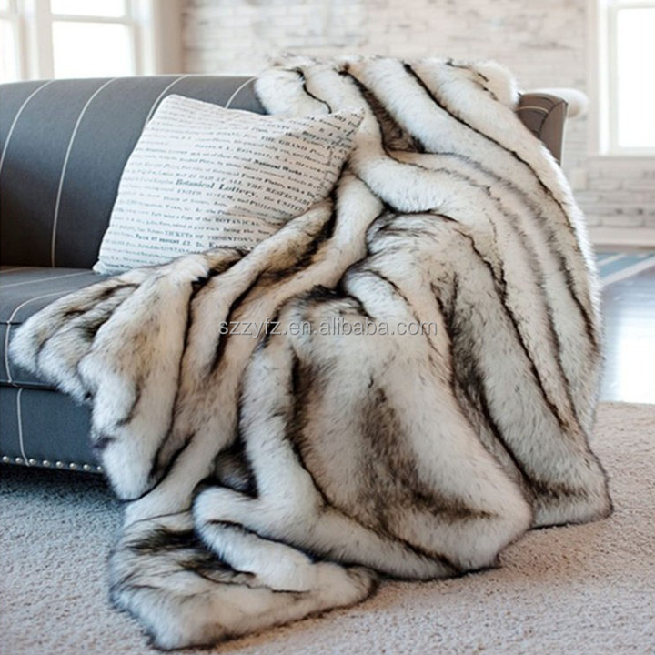 Fox fur blankets wholesale cheap