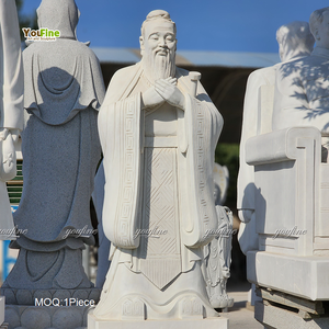 Estatua de Confucio Tallada a Mano en Mármol Blanco, Figura de Sabio Chino Antiguo de Tamaño Real para Decoración de Jardín o Templo al Aire Libre - Product Image 6