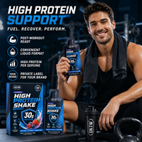 Shake liquide hyperprotéiné à marque privée, saveur fruits rouges mélangés, aide à dynamiser votre journée, soutient la maintenance musculaire, complément alimentaire OEM